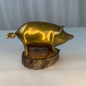 Vintage Brass Pig/Hog Statue
