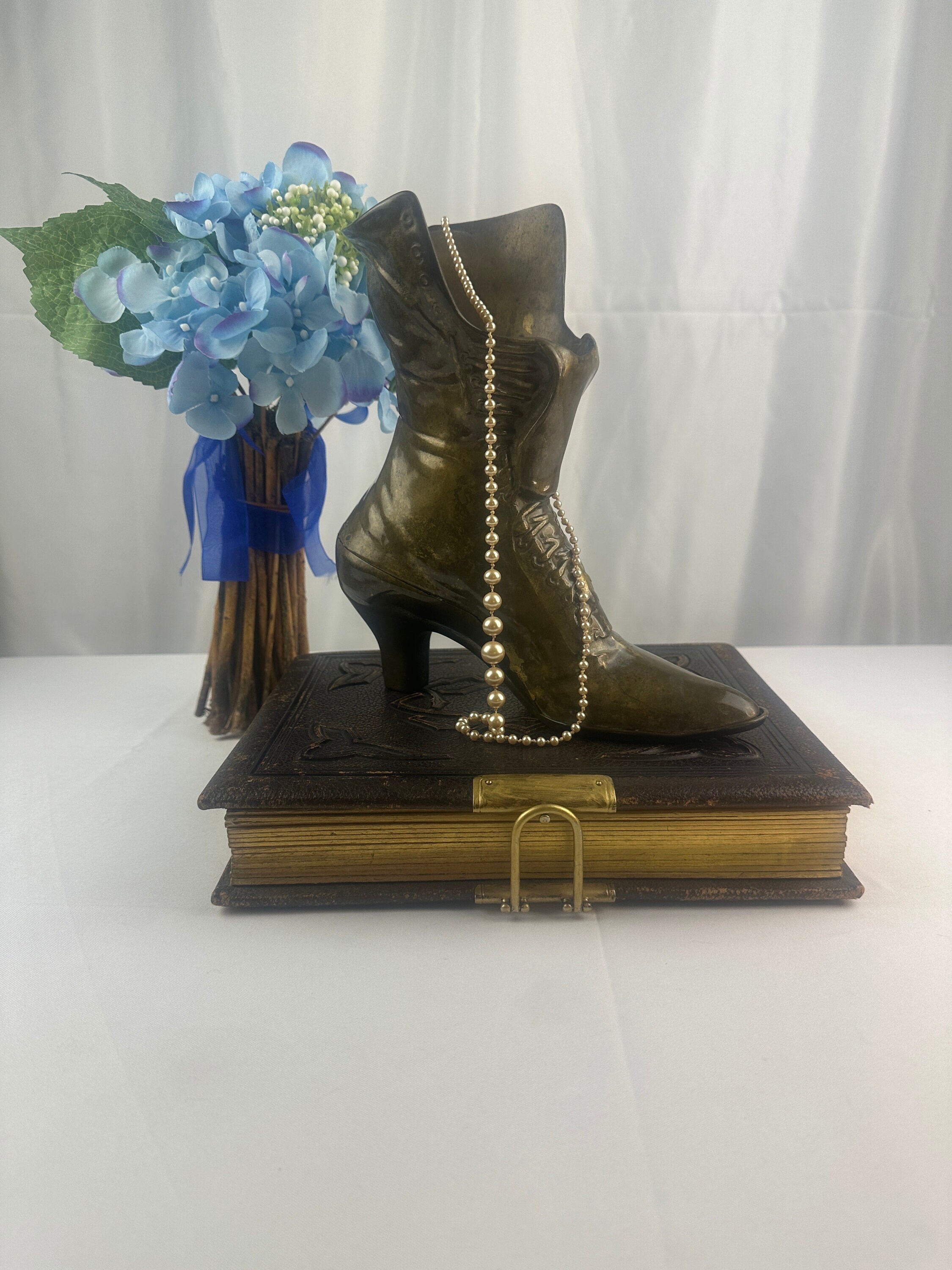 Vintage LARGE Victorian High Button Ladies Boot Planter/Vase/Display Piece