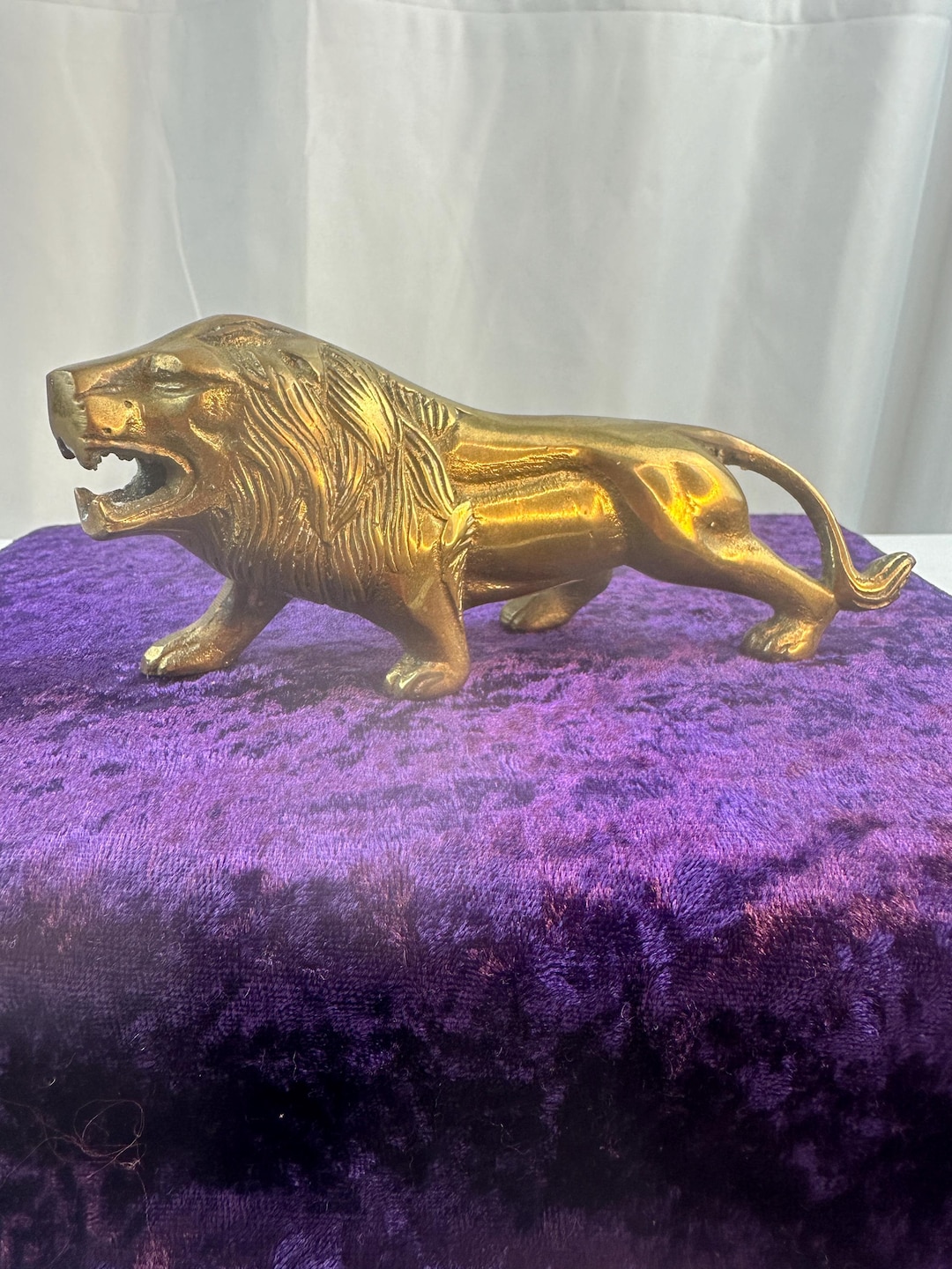 Vintage Solid Brass Regal Lion Statue by Bomel NY - Etsy