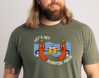 Funny Oktoberfest Shirt, Oktoberfest Group Drinking Shirt, Retro Oktoberfest T-Shirt, Wurst Behavior, Schnitzel Faced, Matching Drinking Tee