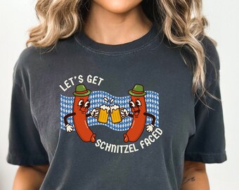 Funny Oktoberfest Shirt, Oktoberfest Group Drinking Shirt, Retro Oktoberfest T-Shirt, Wurst Behavior, Schnitzel Faced, Matching Drinking Tee