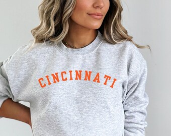 Cincinnati Sweatshirt, Football Crewneck, Cincinnati Sports Apparel, Cincinnati Football Gift, Cincinnati Football Sweatshirt Cinci Crewneck