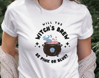 Halloween Gender Reveal Shirt, Gender Reveal Shirt, Witch Shirt, Pregnancy Announcement Shirt, Gift for New Mom, Mom Shirt, Baby Halloween
