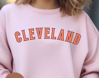 Cleveland Sweatshirt, Football Crewneck, Cleveland Sports Apparel, Cleveland Football Gift, Vintage Cleveland Football Crewneck Sweatshirt