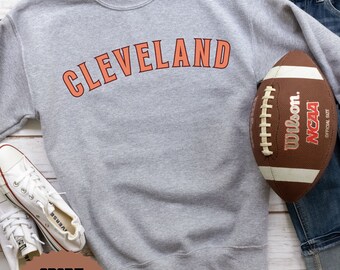 Cleveland Sweatshirt, Football Crewneck, Cleveland Sports Apparel, Cleveland Football Gift, Vintage Cleveland Football Crewneck Sweatshirt