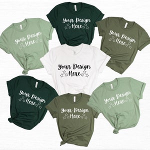 Bridal Party Green Bella Canvas Shirt Mockup Party Family Group Sage Green Tshirt Mock Up Bridesmaid Bachelorette Tee SVG JPG Download Gray
