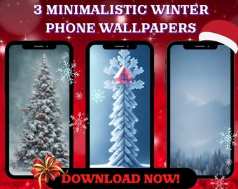 Minimalistic Winter Phone Wallpapers Bundle