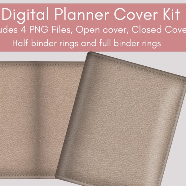 Digital Planner Cover | Cover kit | PNG | Leather Planner Cover Kit | Commercial