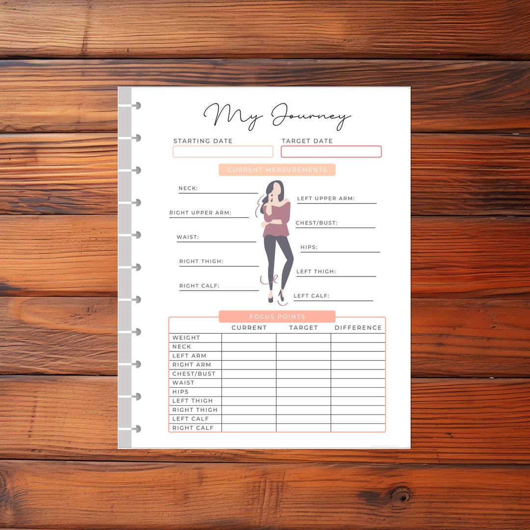 FITNESS Planner Inserts for Discbound Planner, Happy Planner, Refills