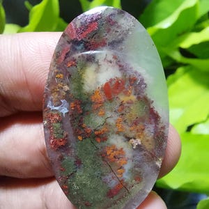 Cabochão de ágata musgo de Java para pingente