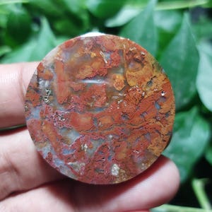 Cabochon di diaspro agatizzato di Giava, Indonesia, di grandi dimensioni 38x38x7 mm – Pietra preziosa per gioielli e collezionismo