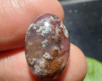 Moss Agate Cabochon: Ring Size Gemstone (11x16x5 mm)