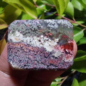 Landscape Moss agate cabochon size 20x26x4 mm , scenic dendritic , moss agate pendant