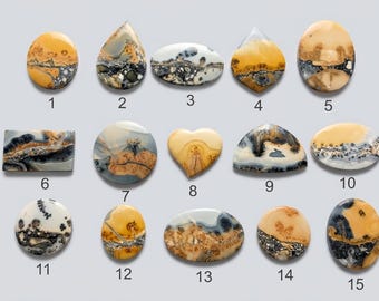 Scenic Maligano Jasper Cabochon – Premium Natural Picture Jasper, Indonesian Gemstone for Jewelry Making