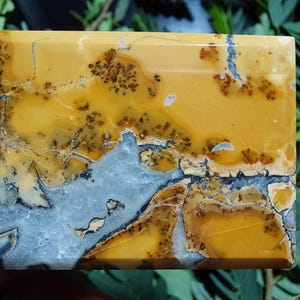 Maligano Bilder Jaspis Cabochon: Malerische Landschaft Stone (34x44x8 mm)