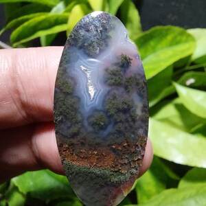 Javanesisk mossagat cabochon, trådlindat hänge