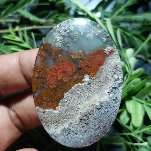 Big size Multicolor moss agate cabochon size 38x55x5 mm