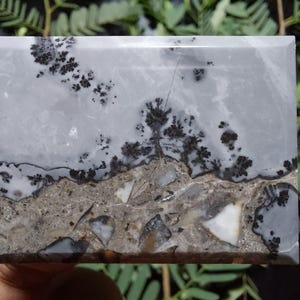 Felsenbaum - Maligano Bilder Jaspis Cabochon Größe 32x44x5,5 mm, Malerischer Creek Creek, Bildstein