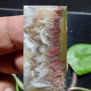 Forest fires-Moss agate cabochon  size 17x35x3 mm, sun pendant necklace , unique gift for women , plume agate cabochon
