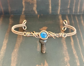 Labradorite Wire Wrapped Bracelet // Adjustable // Handmade Copper Wire Wrapped Jewelry