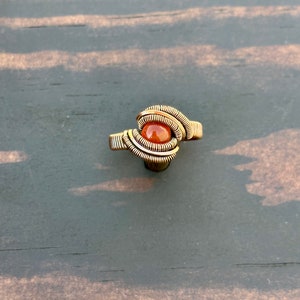 Carnelian Wire Wrapped Ring // Size 7 // Handmade Wire Wrapped Crystal Jewelry