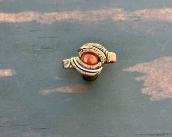 Carnelian Wire Wrapped Ring // Size 7 // Handmade Wire Wrapped Crystal Jewelry