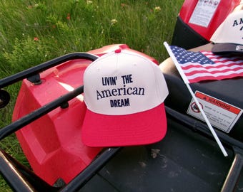 Gorra de béisbol "Livin' The American Dream", gorra patriótica, gorra del 4 de julio, gorra bordada para el Día de la Independencia