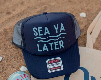 Sea ya later-hoed, vakantiehoed, strandvakantie, damestruckerhoed, trendy pet, strandhoed, strandbroek, strandhoed