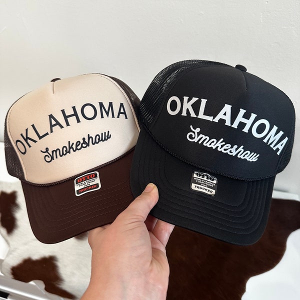 Oklahoma Smoke Show Trucker Hat, ZB Concert Hat, Country Hat, Oklahoma Made Hat