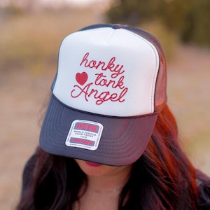 Honky Tonk Angel Trucker Hat, Cowboy Hat, Trendy Trucker Hat, Foam Trucker Hat.