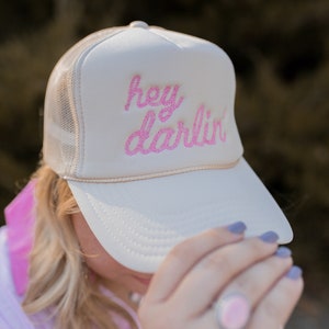 Hey Darlin' Trucker Hat Rope Trucker Hat, Women's Hat, Snapback Hat, Summer Hat, Gift for Her, Country Hat