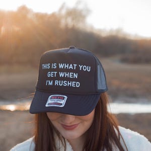 Funny Trucker Hat, Wife Gift, Women&#39;s Hat, Cowboy Trucker Hat, Nashville Style Hat, Black trucker hat, Trendy Hat