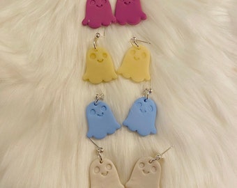 Casper: Ghost Polymer Clay Dangles Approx 1.25 inch height