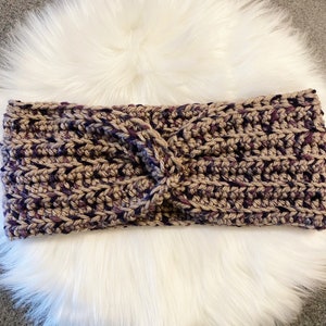 Shades of Purple Crochet Headband and Earwarmer 100% Acrylic