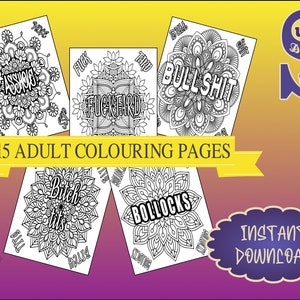 誓いの言葉の曼荼羅印刷可能なPDF、15の塗り絵、デジタルダウンロード、