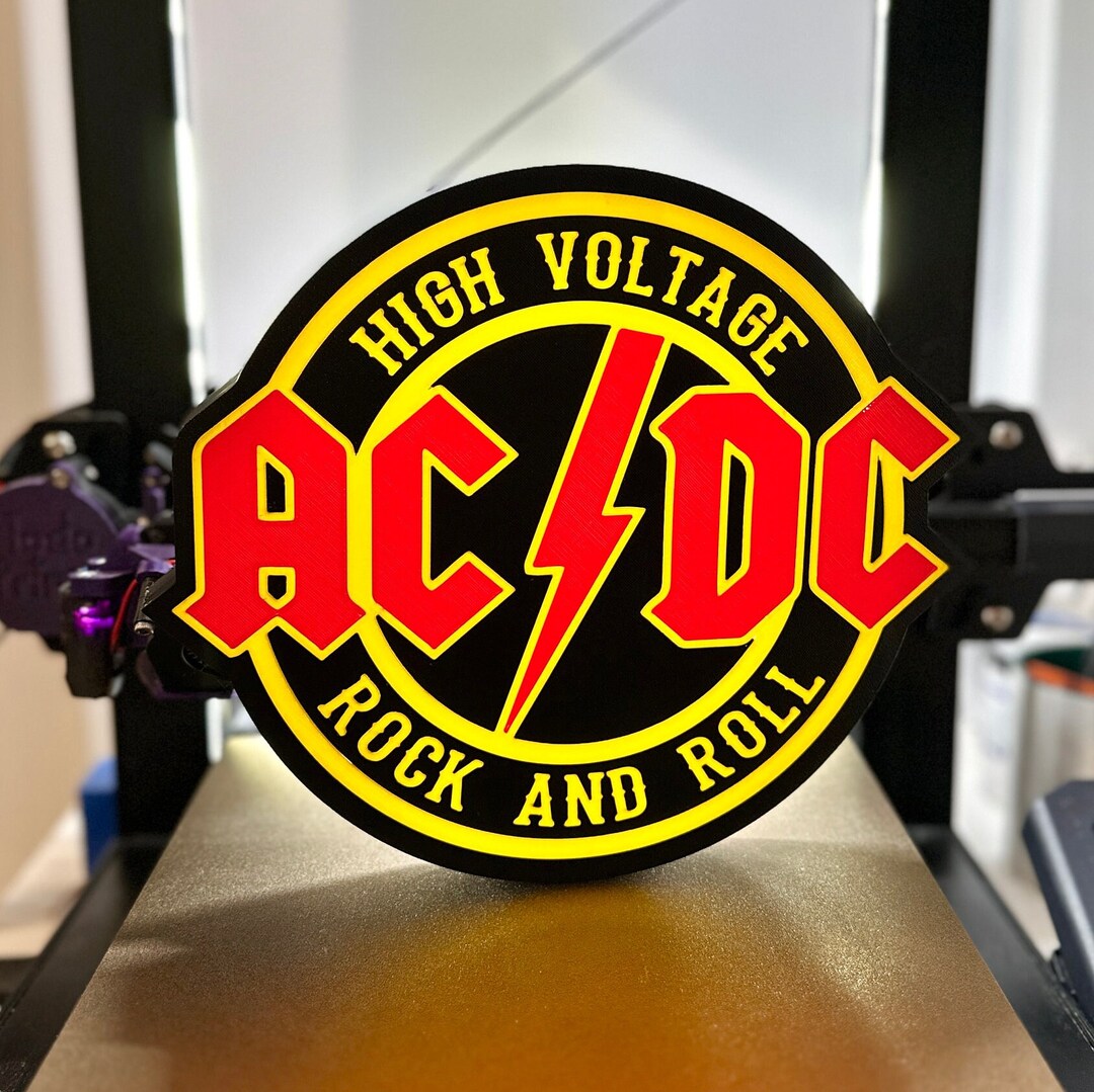 Custom Lamp LED Sign Light Box ACDC Custom Rock Rock and Roll Lighting ...