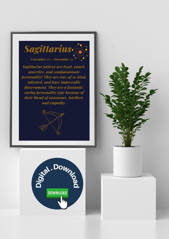 Printable Horoscope Sagittarius Zodiac Sign Wall Art for Your Etsy