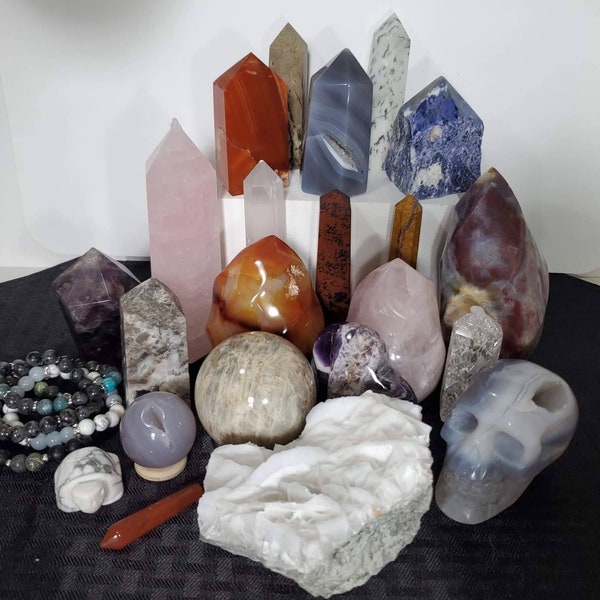 Crystal Mystery Box. Comes in different sizes. Extra 20% value!! Nice Quality Pieces. Mystery crystal box. Crystal bundle.