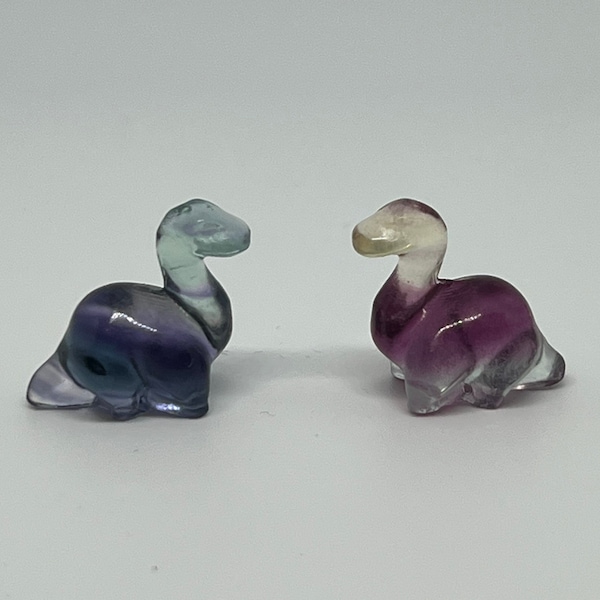 MICRO Rainbow Fluorite Dinosaur carvings. Crystal carvings. Beautiful Color!