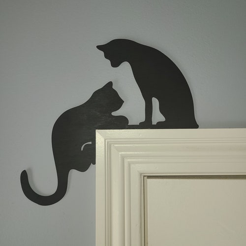 Hanging Cat Door Topper Wall Decor Cat Door Frame Cat Corner Etsy