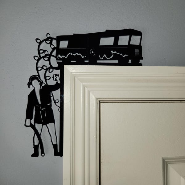 Decoración navideña para puerta con motivo de Eddie (nuevo material acrílico)