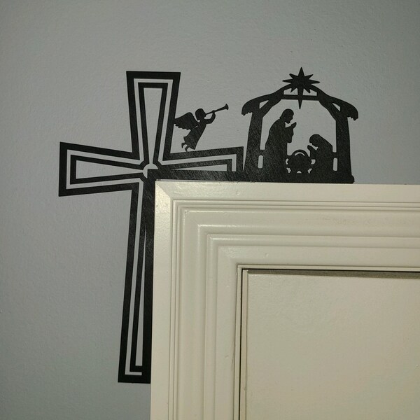 Cross and Nativity Door Decoration