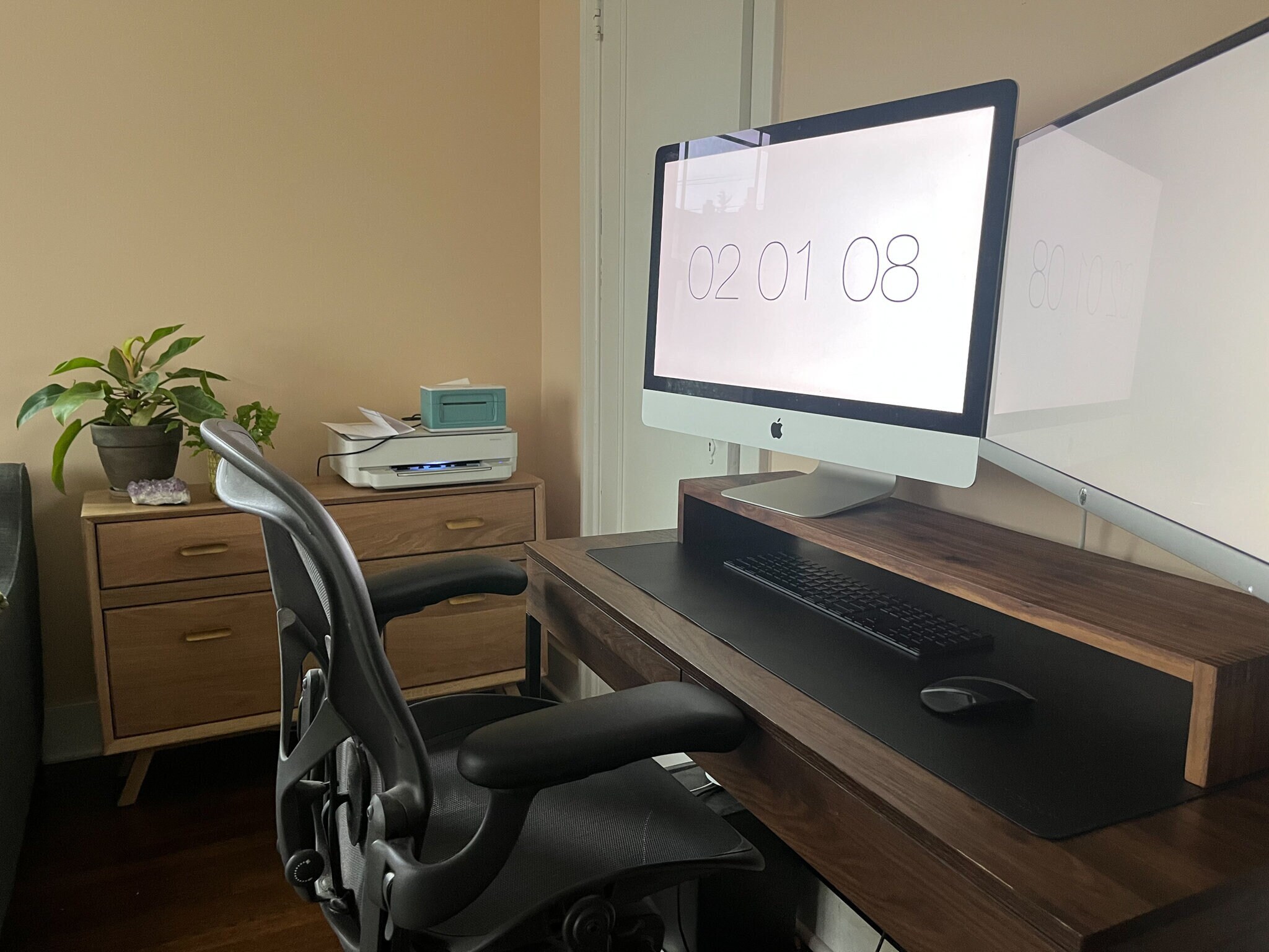 Walnut Monitor Stand Dual Monitor Riser Wooden Desk Shelf - Etsy Canada