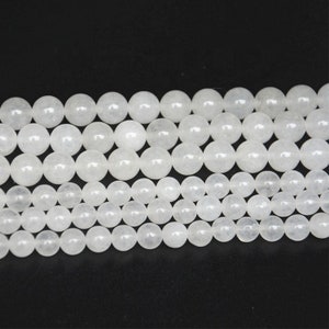AAA Cuentas redondas de jade blanco natural 4MM 6MM 8MM 10MM 12MM de jade blanco de alta calidad cuentas redondas lisas de 15.5 &quot;Full Strand