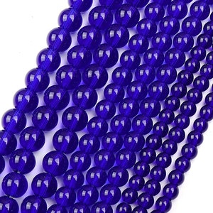 AAA Natural Blue Jade Round beads 6MM 8MM 10MM High Quality Blue Jade Round Smooth Beads 15.5&quot; Full Strand