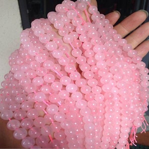 AAA Natural Rose Quartz beads 4MM 6MM 8MM 10MM High Quality Rose Quartz Round Smooth Beads 15.5&quot; Full Strand