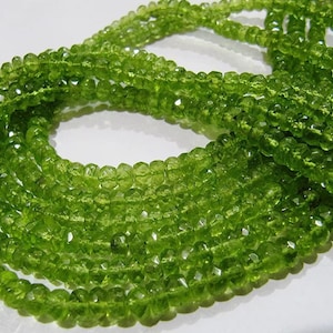 AAA Natural Faceted Rondelle Peridot  beads 4MM 5MM 6MM 7MM 8MM 10MM 12MM High Quality Smooth Beads 15.5&quot; Full Strand