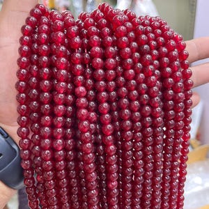 AAA Natural Red Jade Round beads 4MM 6MM 8MM 10MM 12MM High Quality Red Jade Round Smooth Beads 15.5&quot; Full Strand
