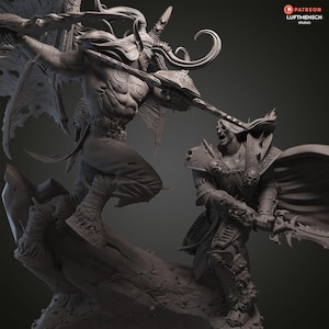Illidan VS Arthas WoW Model Diorama for Painting by Luftmensch