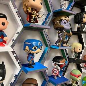 Funko Pop Shelf | Funko Pop Display | Floating Shelf Decor for Display Funko Pop | Funko Pop Locking Wall Shelf W/Stage | Wall shelf |